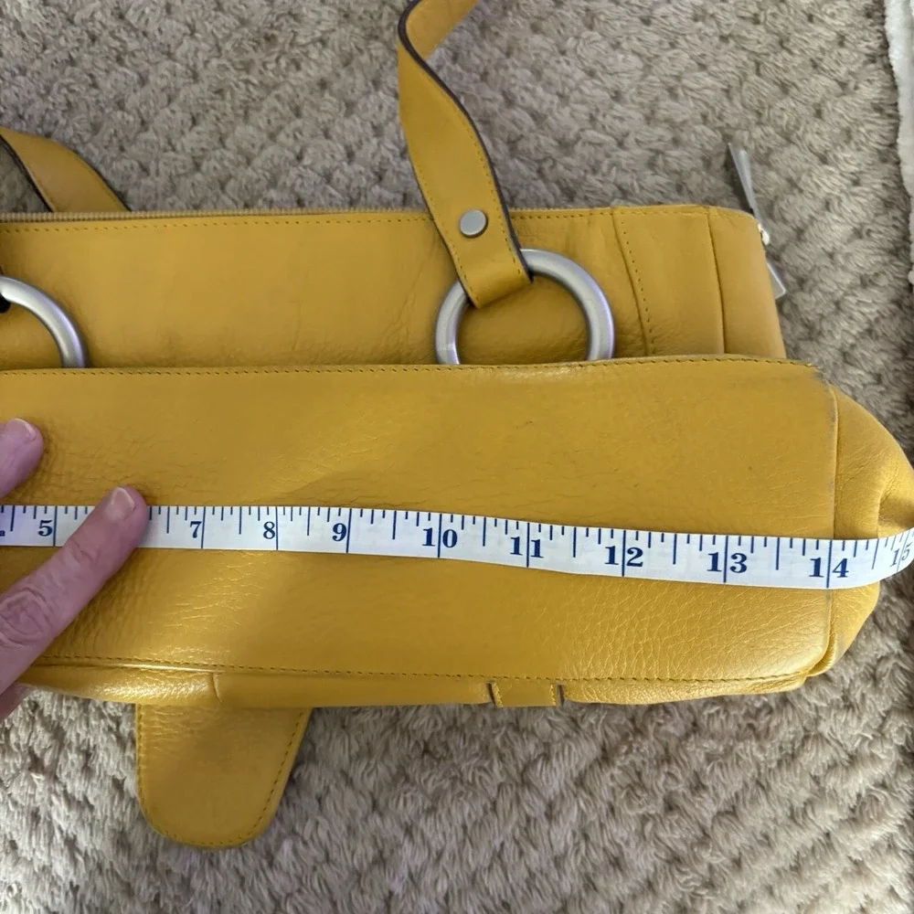 Fabrizio Poker Yellow Y2K Soft Leather Purse Shoulder Bag Made In Italy